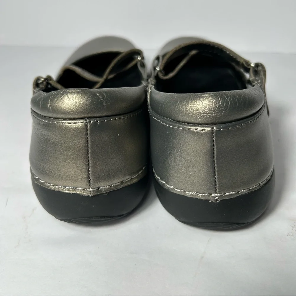Vionic Orthaheel Judith Shoes Womens 7.5US Gray Silver Mary‎ Jane Flats Strappy